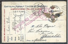 1917 WW1 FRANCHIGIA MILIT  DA SILURANTE  R.G.T."FUCILIERE"VENEZIA X GESUALDO AV