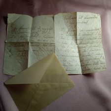 Antica Preghiera O Manoscritto  (?) Scritta A Mano Con Bustina