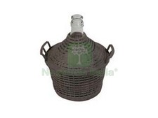 1PZ DAMIGIANA A BOCCA STRETTA IN VETRO VESTITA LT.25 BOCCA Ø MM.41: