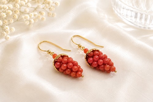 Orecchini corallo rosso - orecchini,