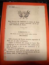 REGIO DECRETO 1887 costituisce comune CORTE BRUGNATELLA  sez auto  PAVIA