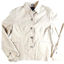 Giacca DLG misto lino con bottoni davanti beige taglia 16