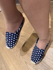 Espadrillas Pois Blu Bianco Chiuse USATI Donna