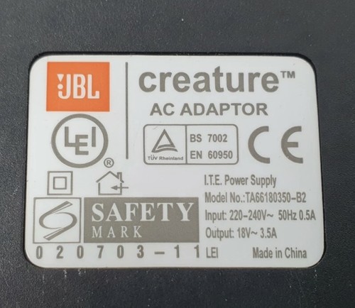 Jbl creature adattatore 18v - jbl, ac