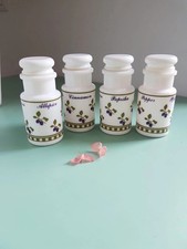 4 barattoli spezie Arcopal Francia anni 70 vintage bianco verde cucina rétro