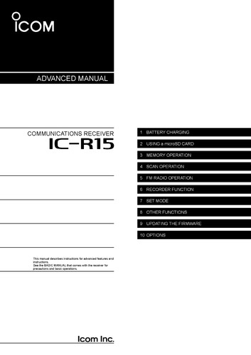 Manuale avanzato icom r15 - manuale,