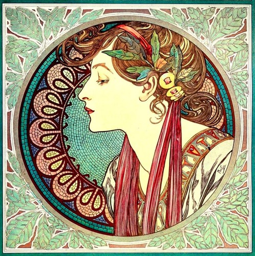 Laurel alphonse mucha - laurel, by