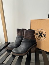 Stivaletti donna marca OXS marrone e nero 37 EU 6 US Italy O.X.S Shoes