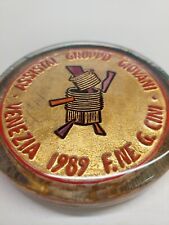 Fermacarte Vetro Murano Foglia Oro Ferro e Cimegotto Venezia 1989 Assistal