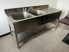 Lavello doppia vasca in acciaio inox professionale