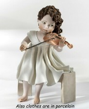Porcellana Capodimonte statuina figurina di bambina violinista violino statuetta