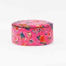 Floral Printed Large Zipped Throw Hippie Decorative Ottoman Cover Boho Poufs