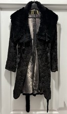 CAPPOTTO PELLICCIA VISONE NERO MICHAELA FURS CON MAGLIA PELLICCIA DI CONIGLIO COLLO LARGO. Taglia 38/S