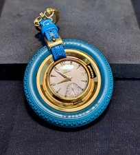 RARO Portachiavi Orologio Vintage Marvin Gomma Pneumatico Swiss Made 17 Jewel 3 Regolazioni Manuale