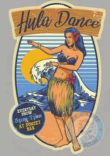 Sticker pinup vintage hawaii - sticker,