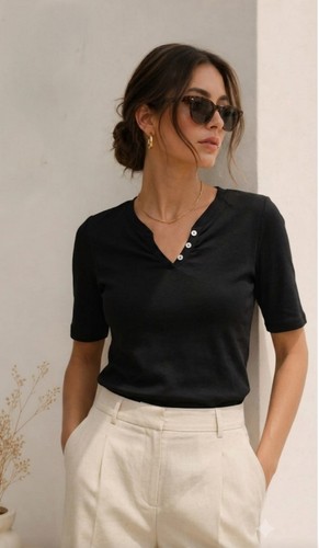 Shirt nera costine marc - nera,