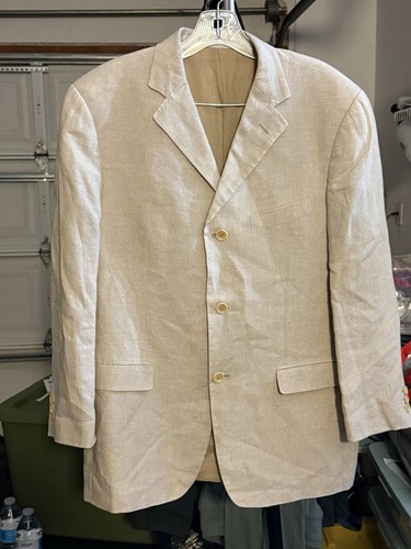 Blazer lino beige ermenegildo - blazer,