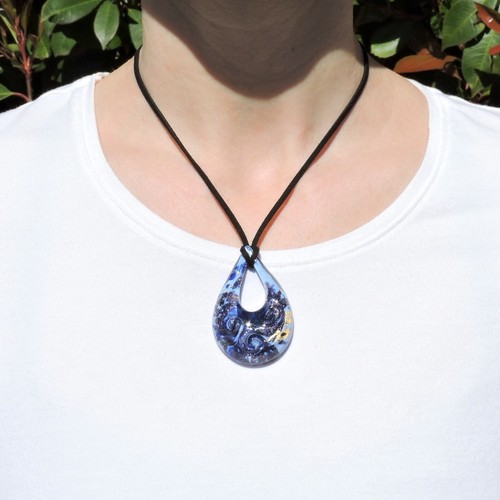 Collana con ciondolo vetro - collana, in