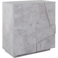 Credenza Bassa da Ingresso 80 cm Madia Grigio Cemento Mobile con Ante