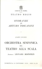 Teatro Regio (PR) Onoranze A. Toscanini 4° Concerto, 1958 (Orch. La Scala)