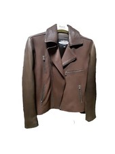 Giubbotto corto Donna artigianale in vera pelle color cuoio tg. 46 