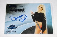 Scaldamuscoli da banco 2014 SPENCER SCOTT Hockey #29 Blue Foil Auto/5 PLAYBOY Playmate Sexy