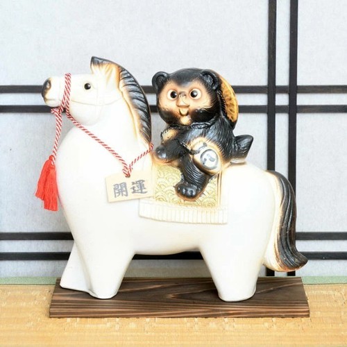 Statua tanuki cavallo - statua,
