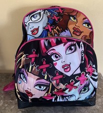 Zaino vintage Monster High borsa libro 2014 bersaglio infanzia Mattel Criss Cross usato in ottime condizioni