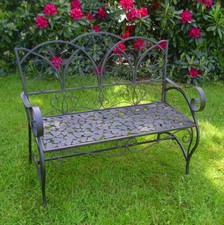 PANCA DA GIARDINO ANTICA NOSTALGIA STILE COUNTRY NUOVA ARREDO GIARDINO METALL...