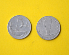 Moneta 5 lire 1952 con timone