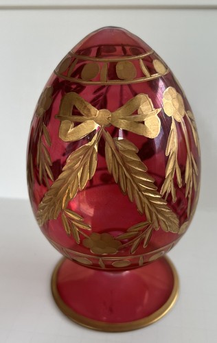 Bicchiere uovo rosso oro - bicchiere,