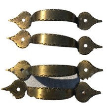 Lotto 4 pomelli vintage ottone metallo MCM cassetto armadio tiranti americana