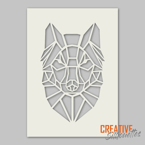 Stencil lupo geometrico 190 - stencil,