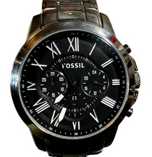 OROLOGIO FOSSIL GRANT UOMO CRONOGRAFO FS4736 44mm TUTTO ACCIAIO INOX BATTERIA NUOVA