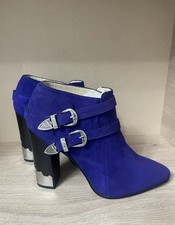 Stivaletti Toga Pulla Western Navy scamosciati multi fibbia taglia UK 3 EU 36 PREZZO AL PUBBLICO £ 385