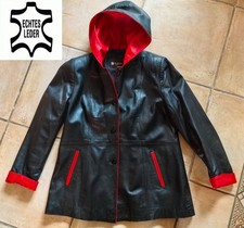 Giacca di pelle rossa nera