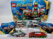 LEGO Atlantis Exploration HQ 8077 con minifigure istruzioni e scatola danneggiata