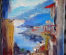 Dipinto Olio Lago di Como