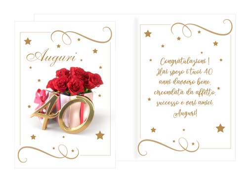 Biglietto auguri augurale 40 - biglietto,