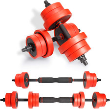 💚Set Manubri Palestra Regolabili Ghisa Manubrio Kit Bilanciere + Pesi 2x 10Kg