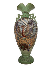 Vaso giapponese pavone dipinto