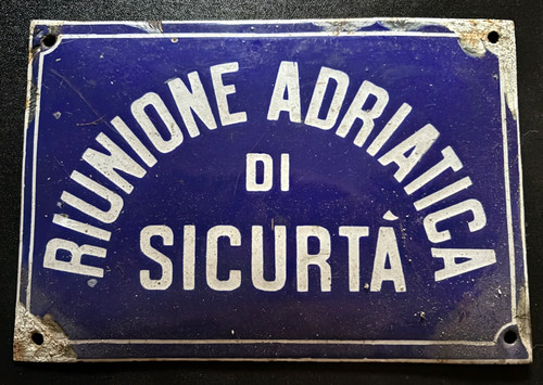 Antica targa smaltata riunione - antica,