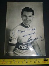 CARTOLINA FOTOGRAFIA PASQUALE FORNARA CICLISMO ANNI 50 DEDICA E AUTOGRAFO 