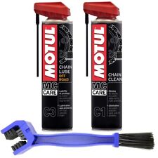 KIT PULIZIA CATENA MOTO MOTUL C1 GRASSO LUBRIFICANTE C3 MOTO OFFROAD+SPAZZOLA