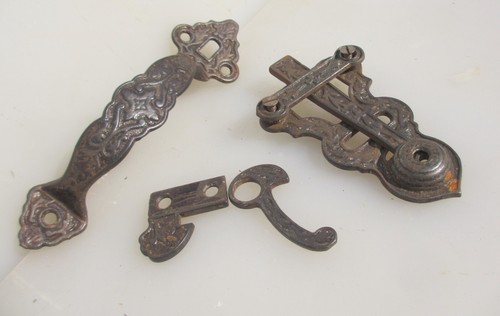 Victorian iron door latch lock - victorian,