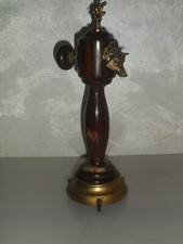 Macina pepe con carillon legno marmo e bronzo con la testa di cinghiale vintage