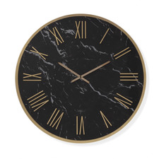Orologio rotondo BLAISE in kerlite Nero con dettagli Rame 40 cm