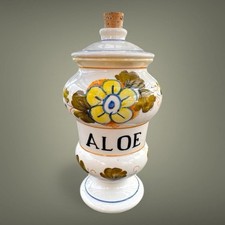 Barattolo aloe maiolica italiana vintage farmacia arredo country italiano Luxardo Italia 69