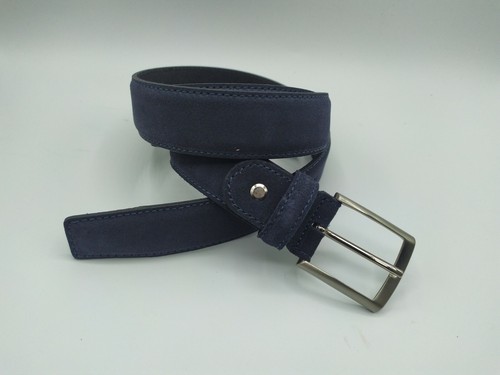 Cintura uomo camoscio blu - cintura, in