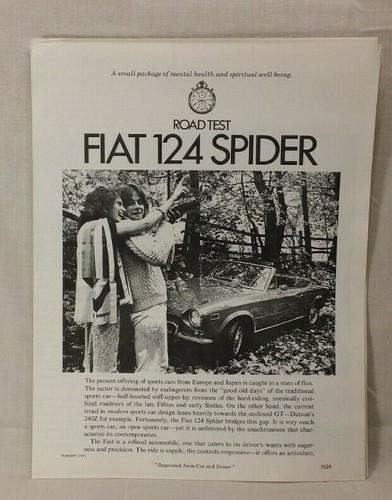 Fiat spider 124 1971 brochure - 124,